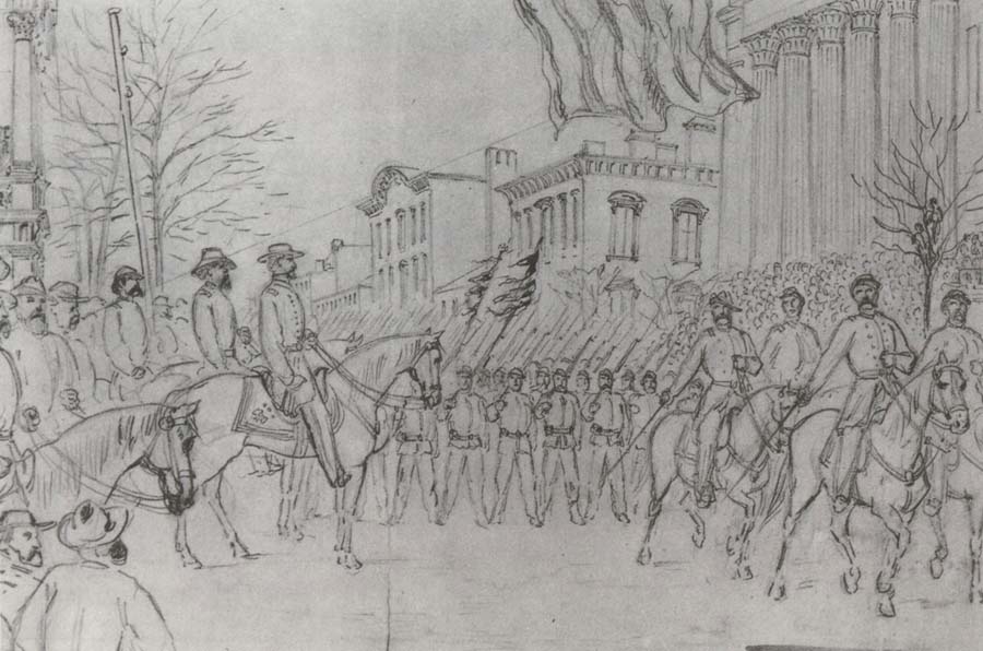 Sherman Reviewing His Army on Bay Street,Savannah,January